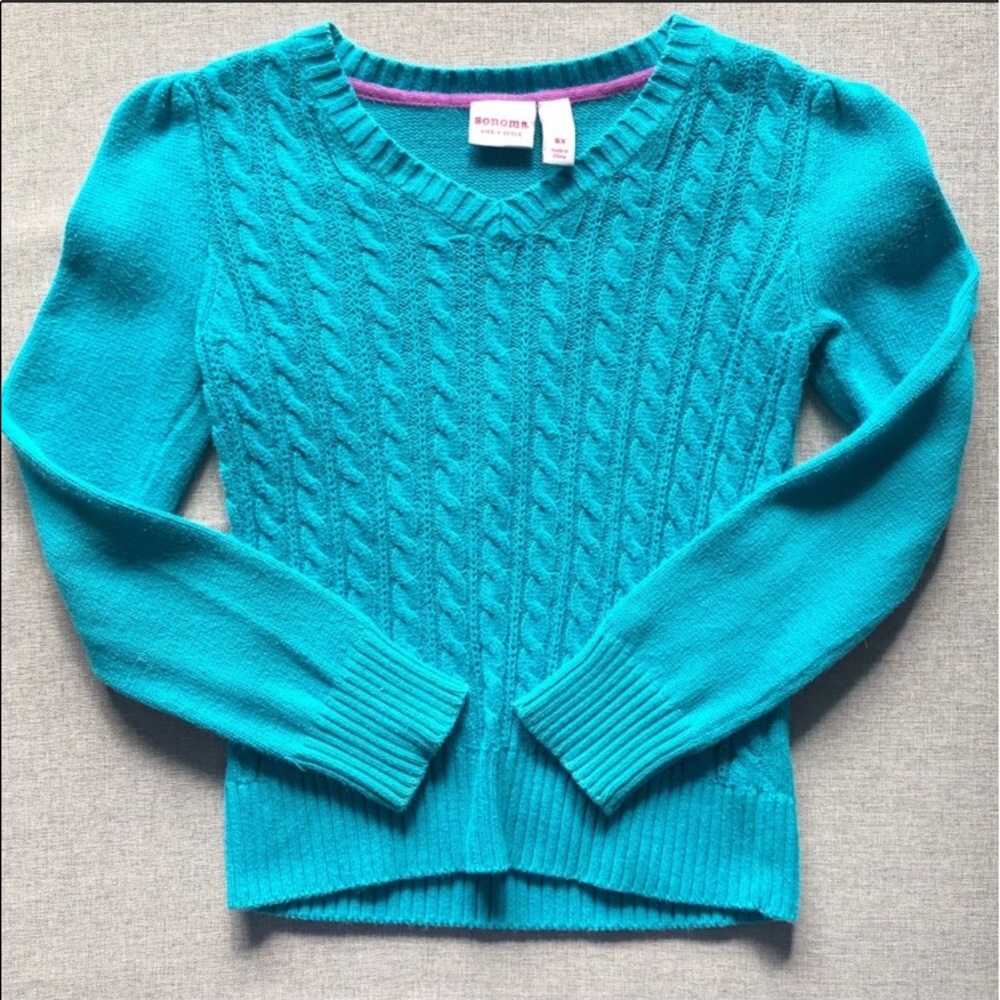 SONOMA — Teal/Blue V-Neck Sweater